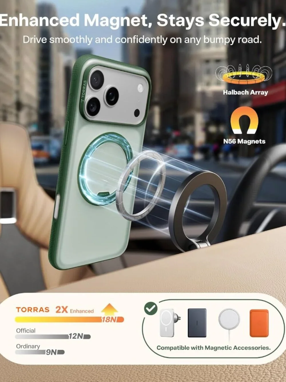 TORRAS 360° Magnetic Stand Case for iPhone 17 Pro MagSafe Rotating Kickstand